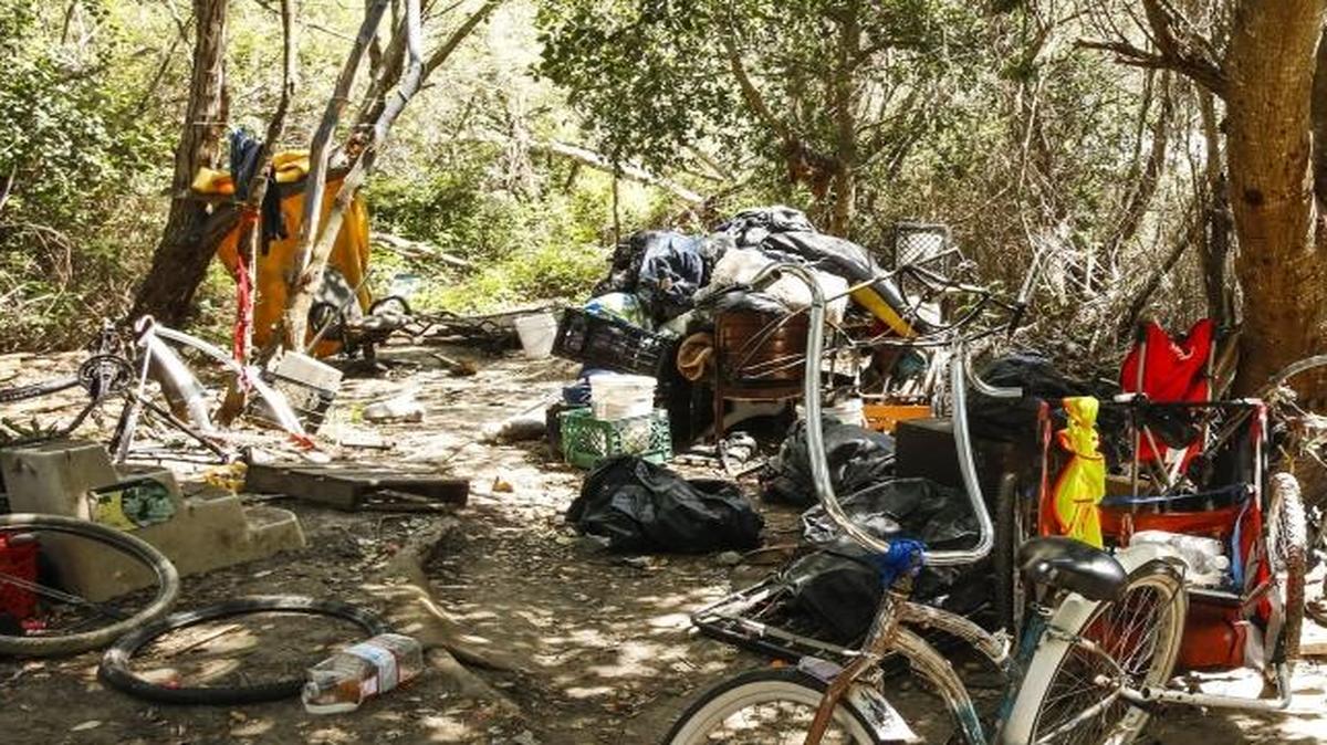 A Grover Beach homeless camp.