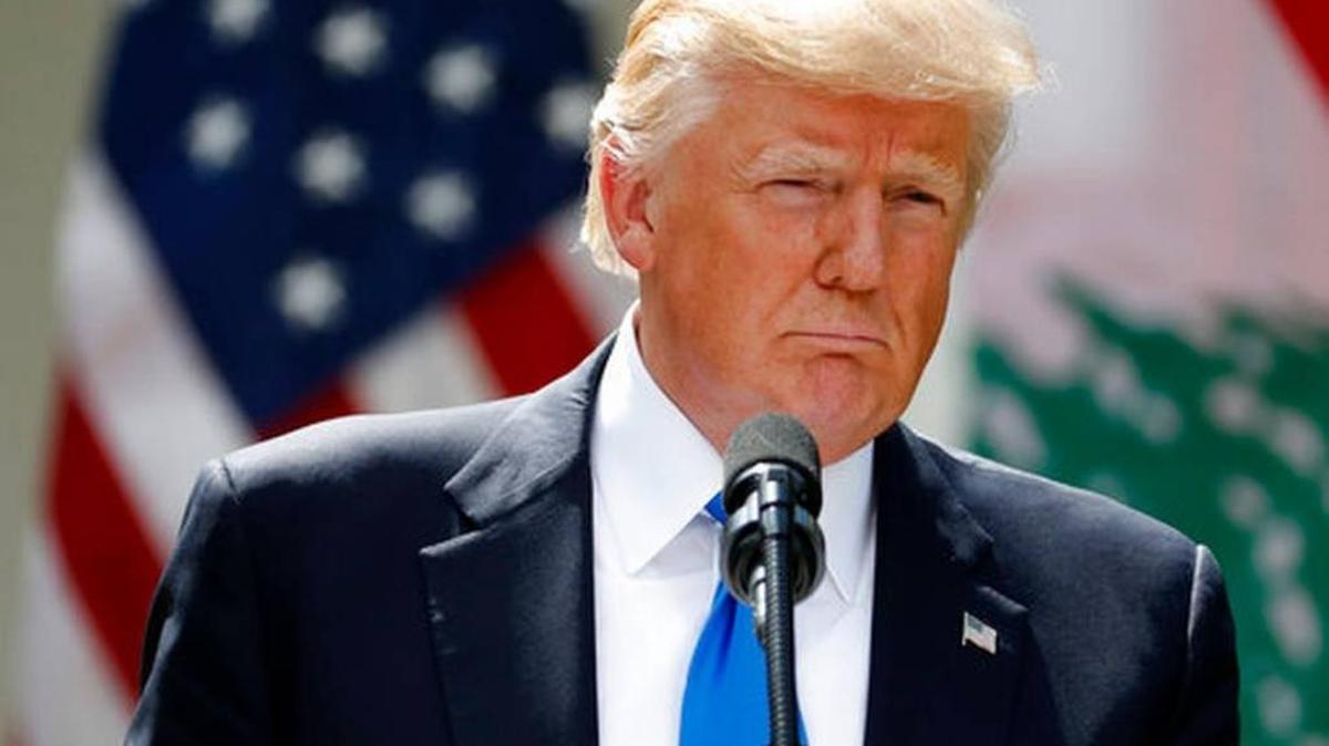President Donald Trump listens to a question during a joint news conference with Lebanese Prime Minister Saad Hariri in the Rose Garden of the White House in Washington, Tuesday, July 25, 2017.