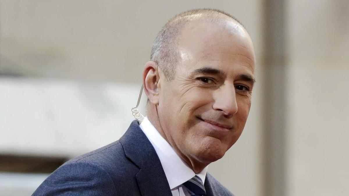 FILE - In this April 21, 2016, file photo, Matt Lauer, co-host of the NBC "Today" television program, appears on set in Rockefeller Plaza in New York.