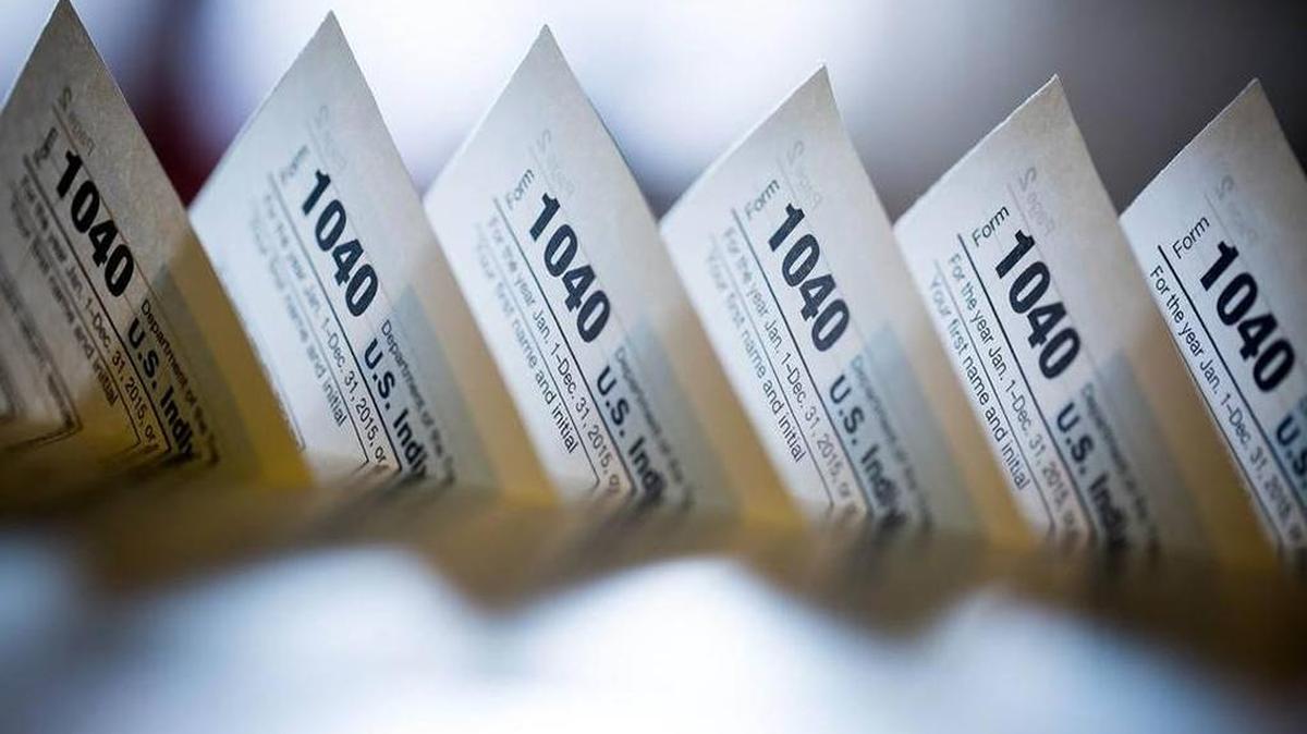 IRS 1040 individual income tax forms for the 2015 tax year.