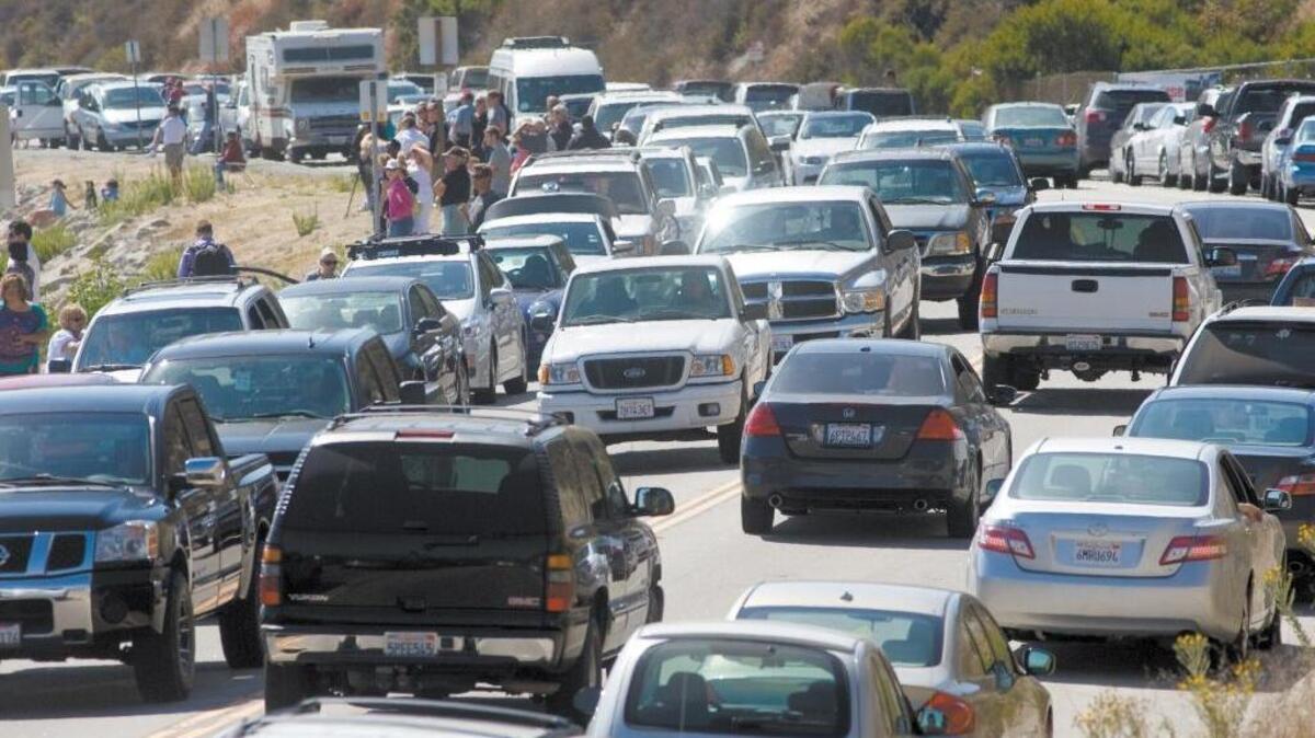 Traffic was bumper to bumper between the Cal Poly Pier and Port San Luis in 2012.