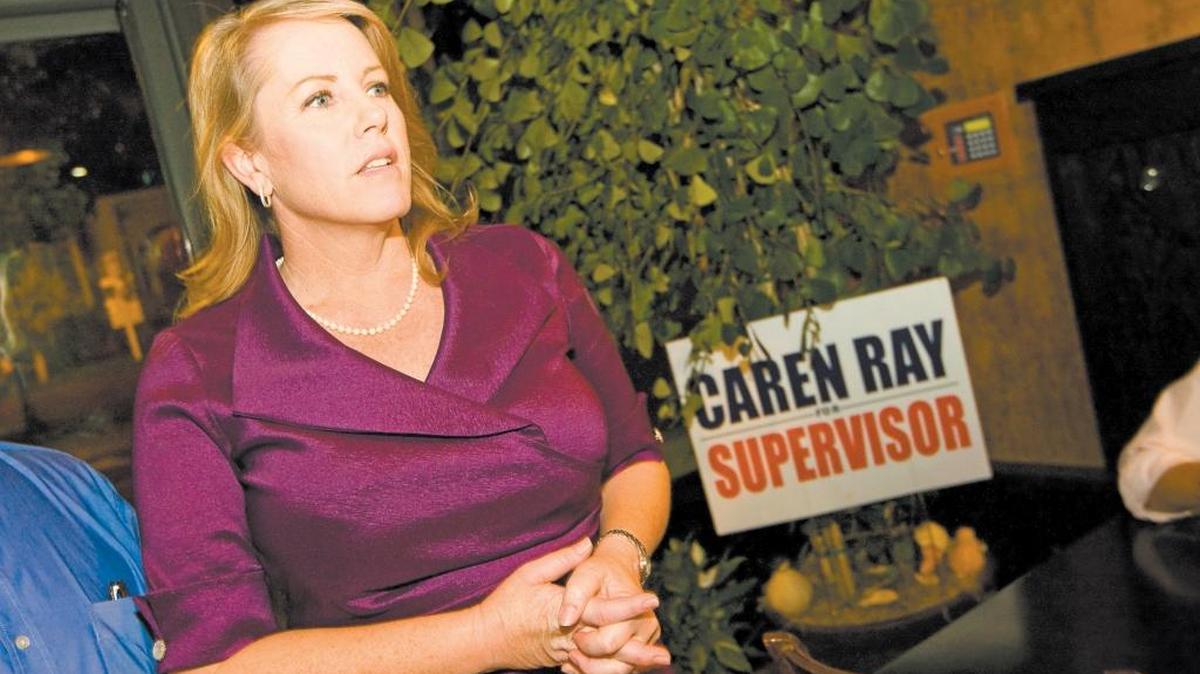 Caren Ray attends an election party in November 2014.
