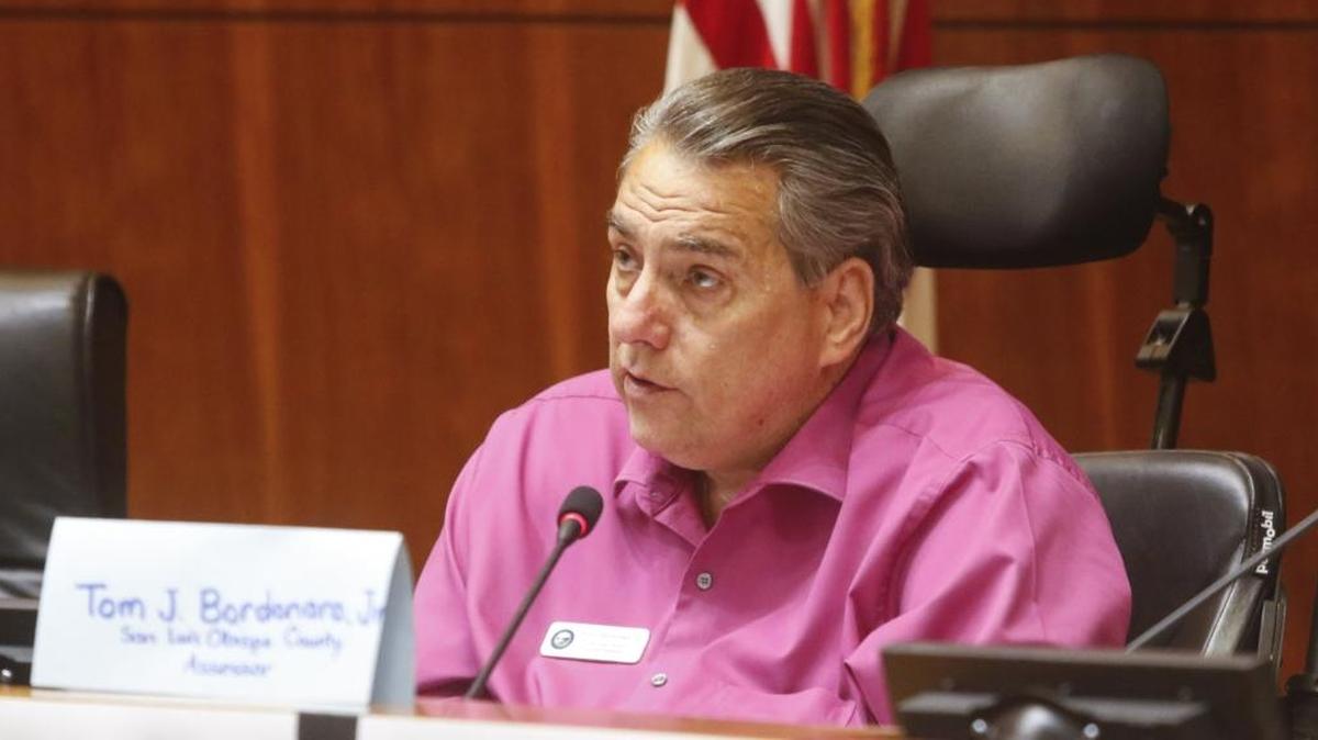 San Luis Obispo County Assessor Tom J. Bordonaro Jr. speaks at a candidate forum for county assessor.