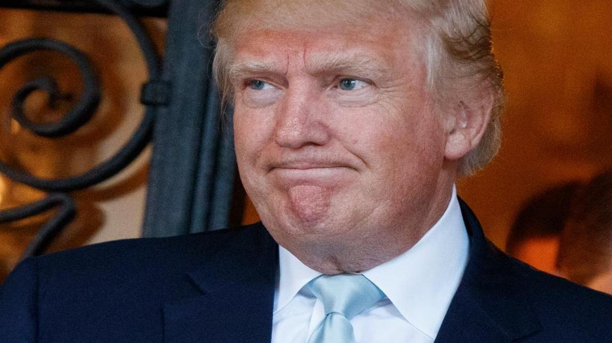 President-elect Donald Trump talks to reporters at Mar-a-Lago in Palm Beach, Fla., on Dec. 28.