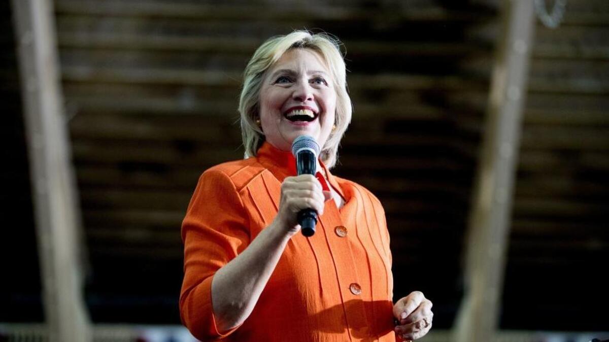 Democratic presidential candidate Hillary Clinton speaks at a rally Aug. 8 at the Coliseum in St. Petersburg, Fla.