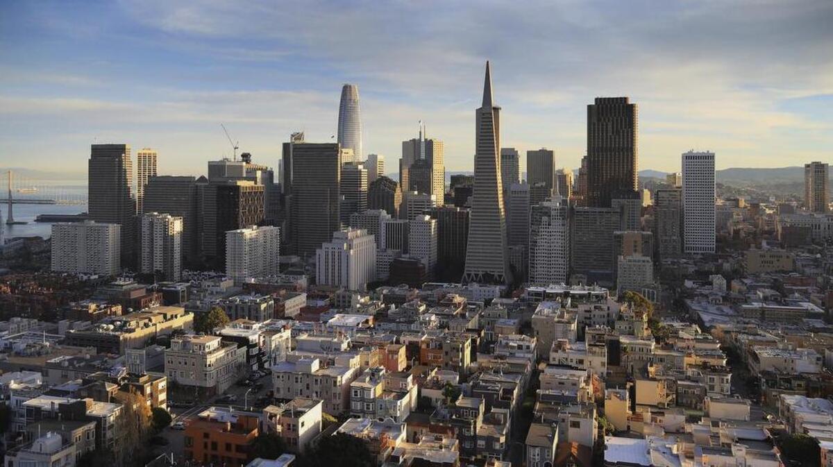 The San Francisco skyline, Feb. 9, 2018. Seven California restaurants made The New York Times’ best places to eat in 2021, including three in The Golden City.
