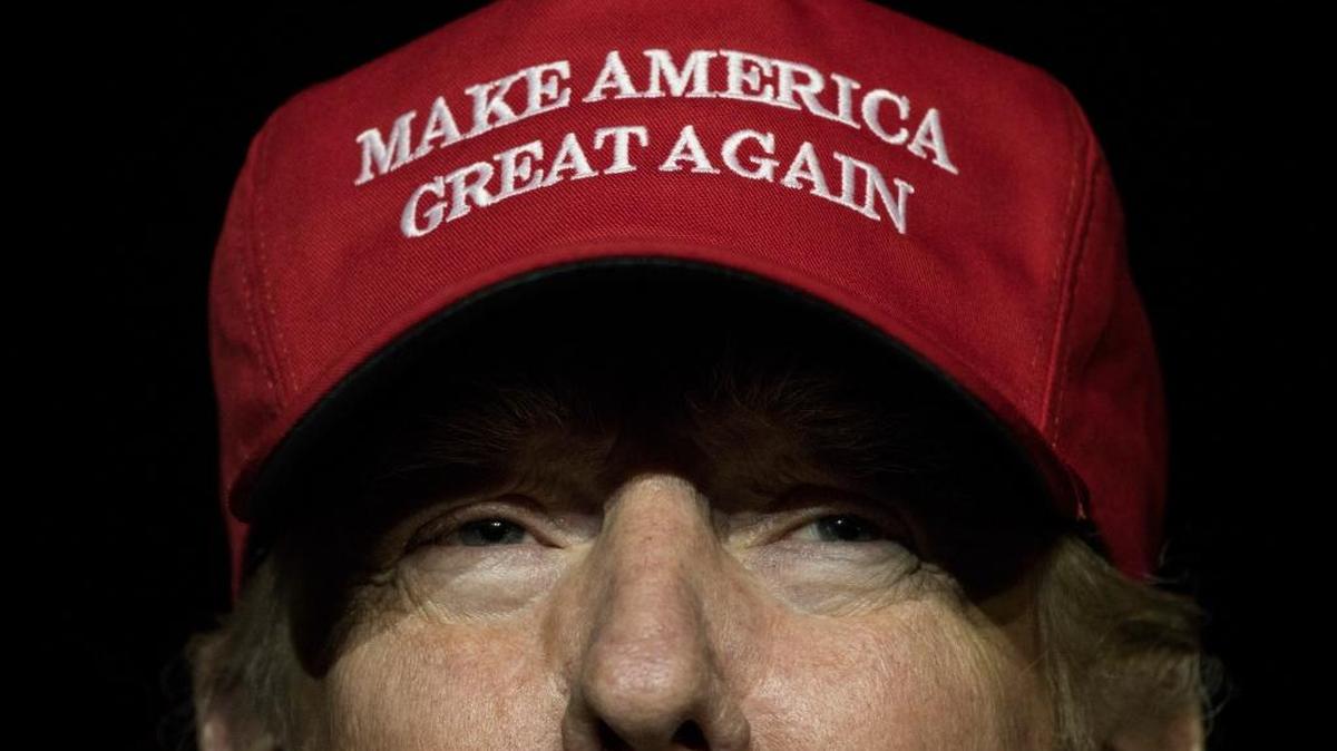 Donald Trump speaks during a campaign event at Pittsburgh International Airport on Nov. 6.
