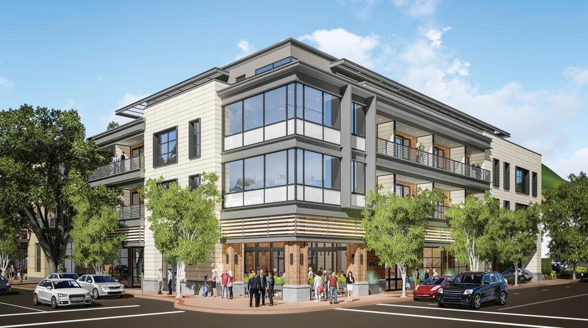 This rendering shows what the San Luis Square project would look like on the 500 block of Marsh Street, at the corner of Marsh and Nipomo Streets.