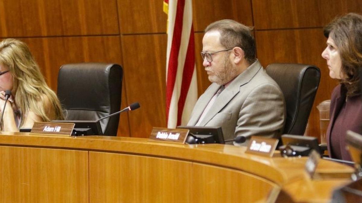 From left, supervisors Lynn Compton, Adam Hill and Debbie Arnold.