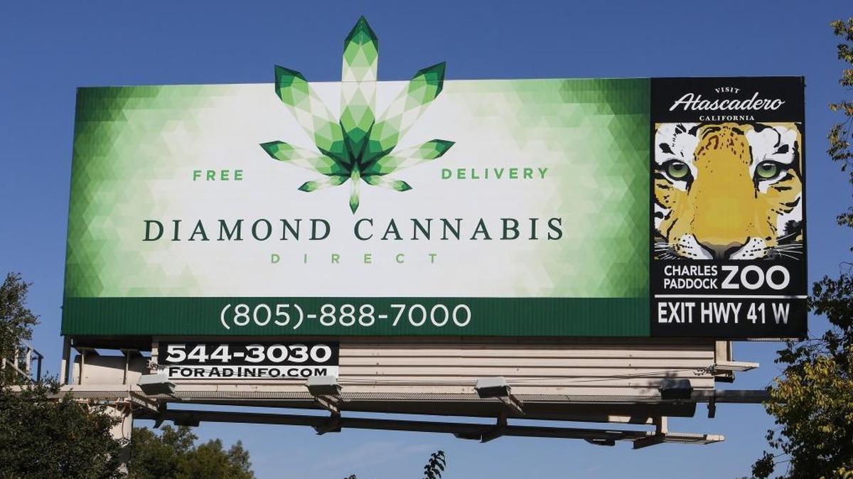 Protect Scenic 101 is working to retire billboards like this one in Atascadero that advertises the Diamond Cannabis delivery service.