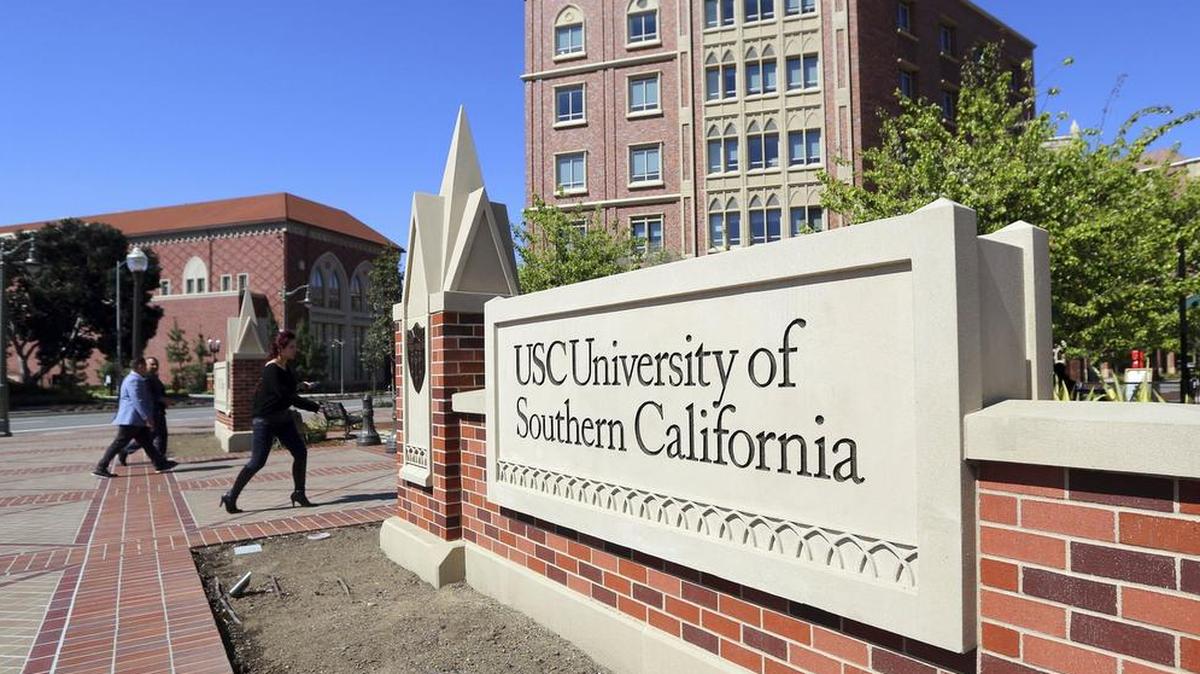 University Village area of the University of Southern California in Los Angeles, which has been at the center of a college admissions scandal.
