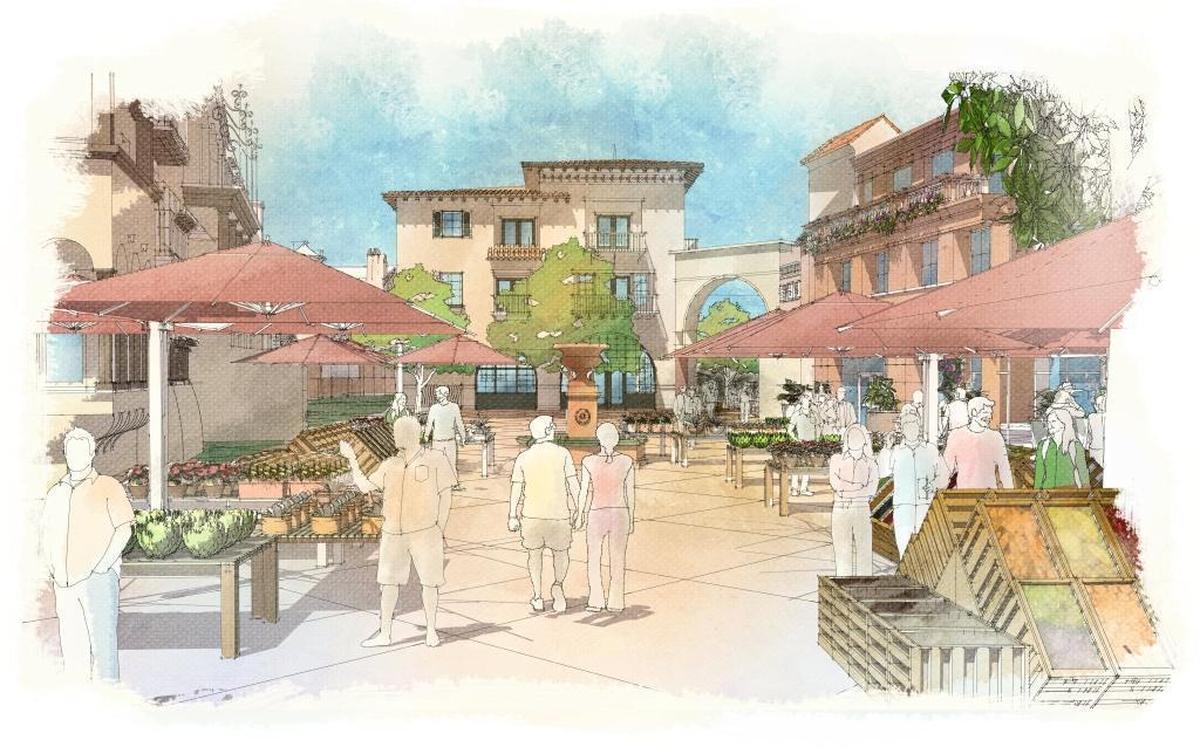 A rendering of the proposed Villaggio retirement community in San Luis Obispo.