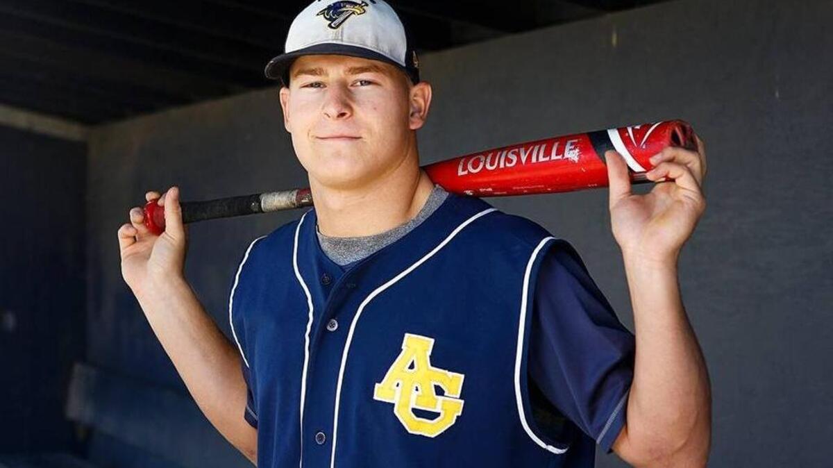 Arroyo Grande High School's Ryan Teixeira poses in 2015 after being named the Tribune County Player of the Year for baseball.