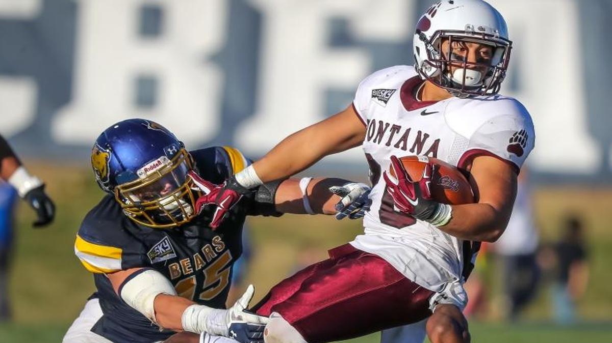 Northern Colorado linebacker Kyle Newsom makes a tackle during the Bears’ win over Montana last week.