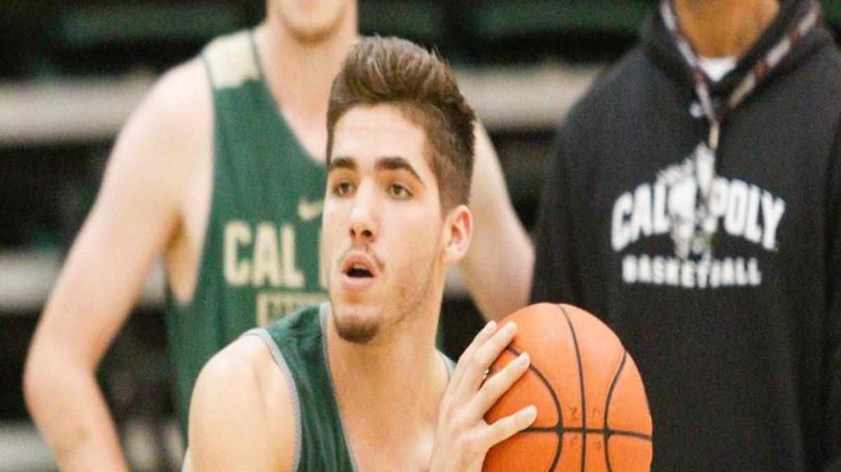 Former Cal Poly men’s basketball assistant coach Paul Fortier, far right, accepted an assistant coaching position at Drexel, the school announced Friday.