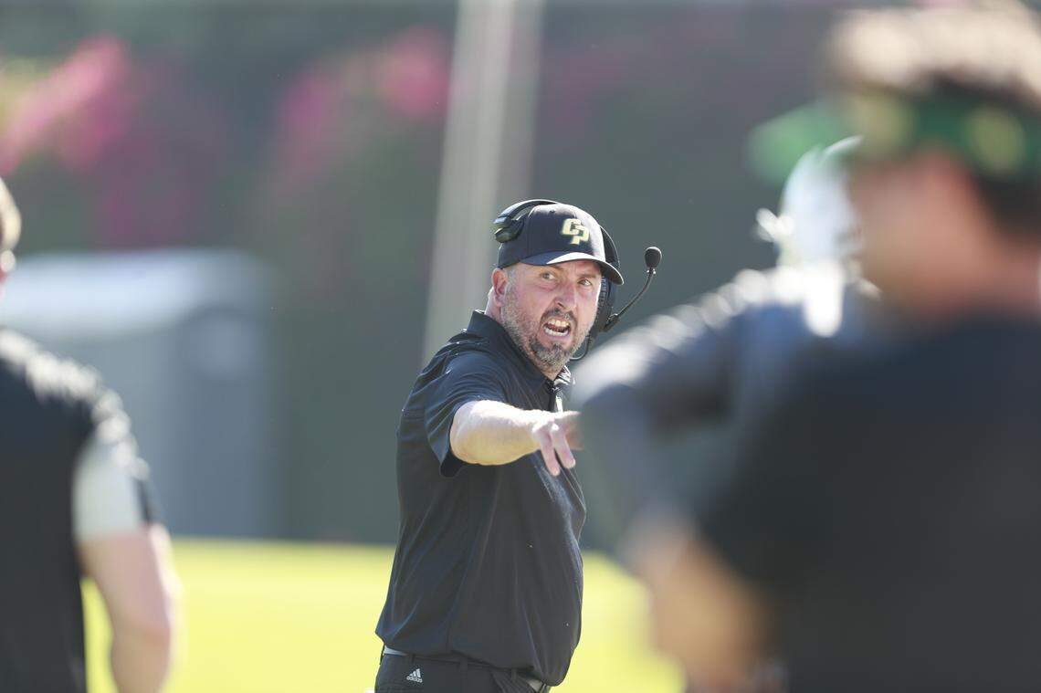 Cal Poly Head Coach Beau Baldwin got his first program win Saturday against University of San Diego. Cal Poly won 28-17.