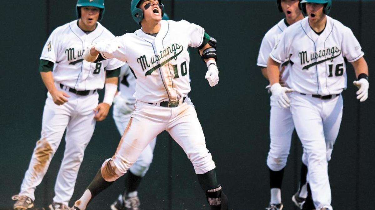 Former Cal Poly baseball standout Nick Torres, center, will play in his second minor-league all-star game later this month. Torres was drafted in the fourth round by the San Diego Padres in 2014.