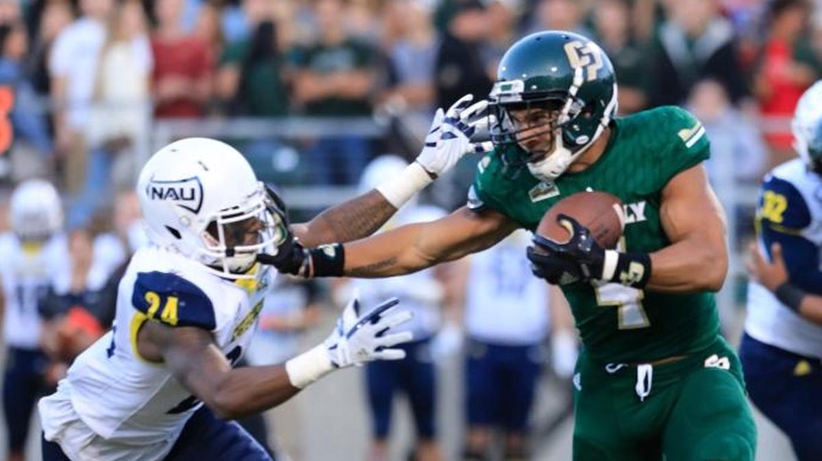 Cal Poly senior Kyle Lewis (4) leads the Mustangs with 630 all-purpose yards and has scored five touchdowns this season. Cal Poly hosts No. 23 Weber State in a Big Sky Conference matchup at 6:05 p.m. Saturday inside Alex G. Spanos Stadium.