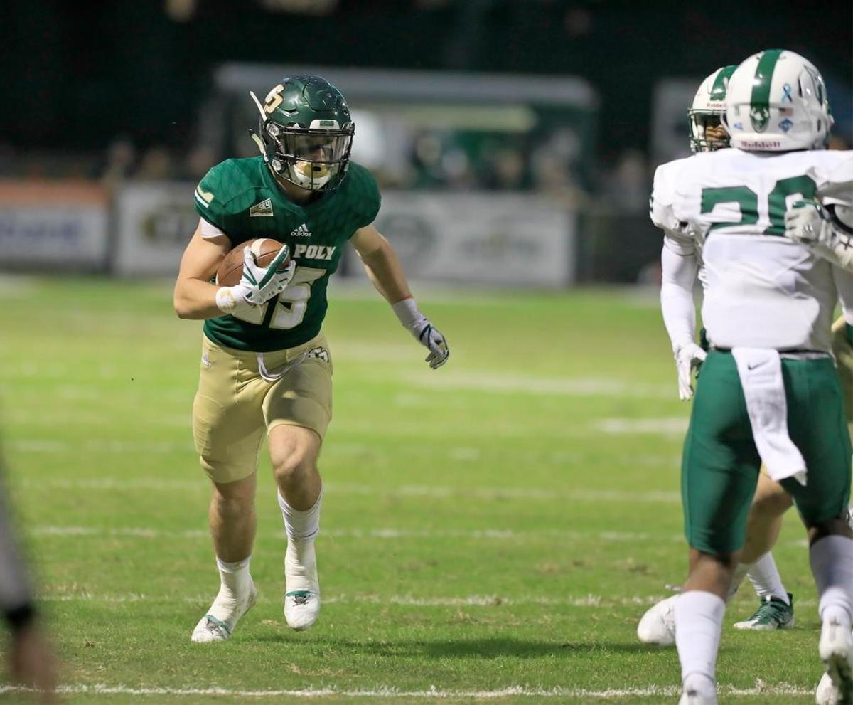 Cal Poly freshman slotback Broc Mortensen took over for senior Kyle Lewis late in the season and showed promise for the future.