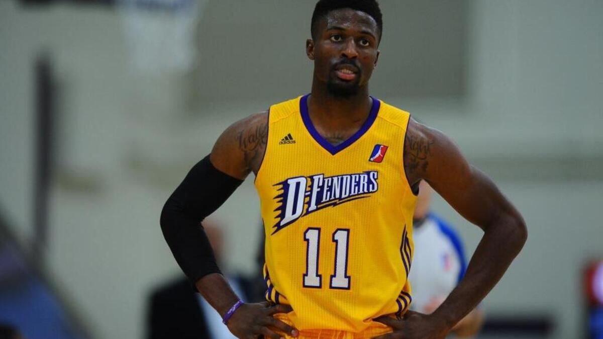 Former Cal Poly standout David Nwaba is averaging more than 11 points and six rebounds per game for the Los Angeles D-Fenders in the NBA Developmental League this season.
