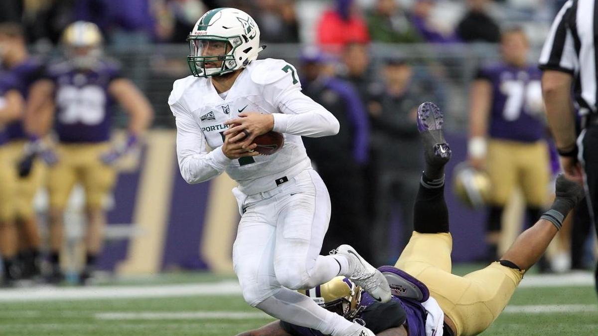 Portland State senior quarterback Alex Kuresa accounted for four touchdowns in the Vikings’ 38-35 win against Cal Poly last October at Alex G. Spanos Stadium.