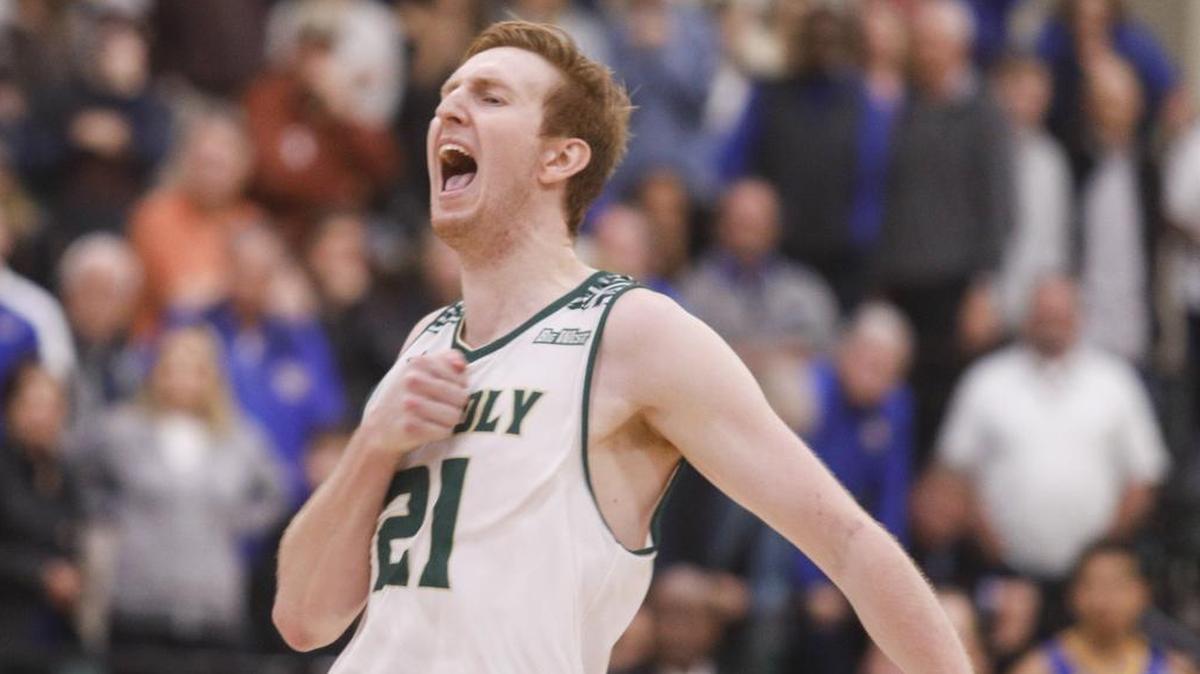 Luke Meikle watches his third free throw fall in to take the lead. Cal Poly hosted UCSB in the men's basketball conference opener.