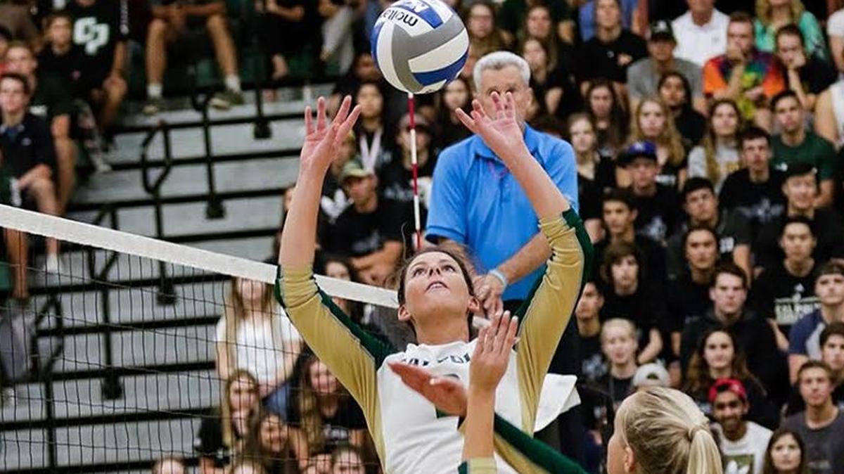 Cal Poly senior setter and Big West Player of the Year Taylor Nelson sets up to pass in a match against Hawaii on Oct. 27. Nelson and Cal Poly will face Denver in a first-round match of the NCAA Tournament on Friday in Los Angeles.