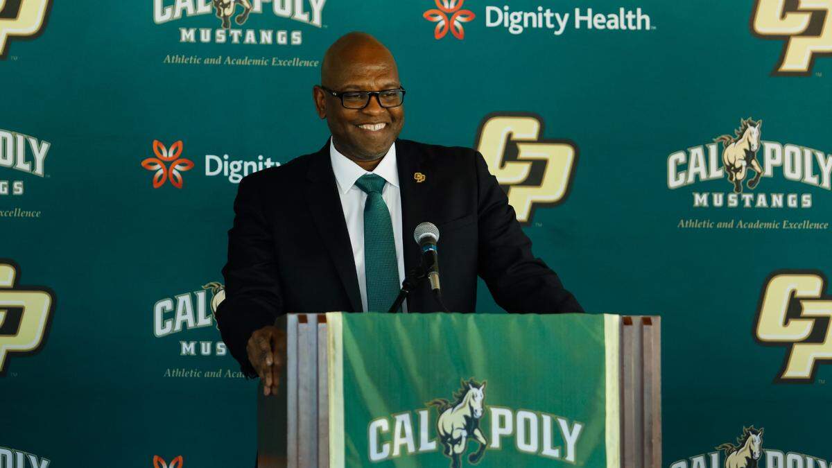 Cal Poly head basketball coach John Smith is in his second year leading the Mustangs.