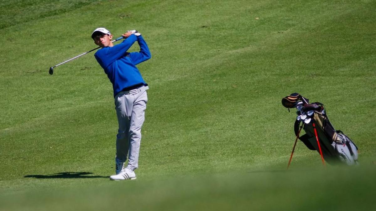 Arroyo Grande High School senior Jack Avrit holds his follow through during a PAC 8 match in March at the San Luis Obispo Country Club.