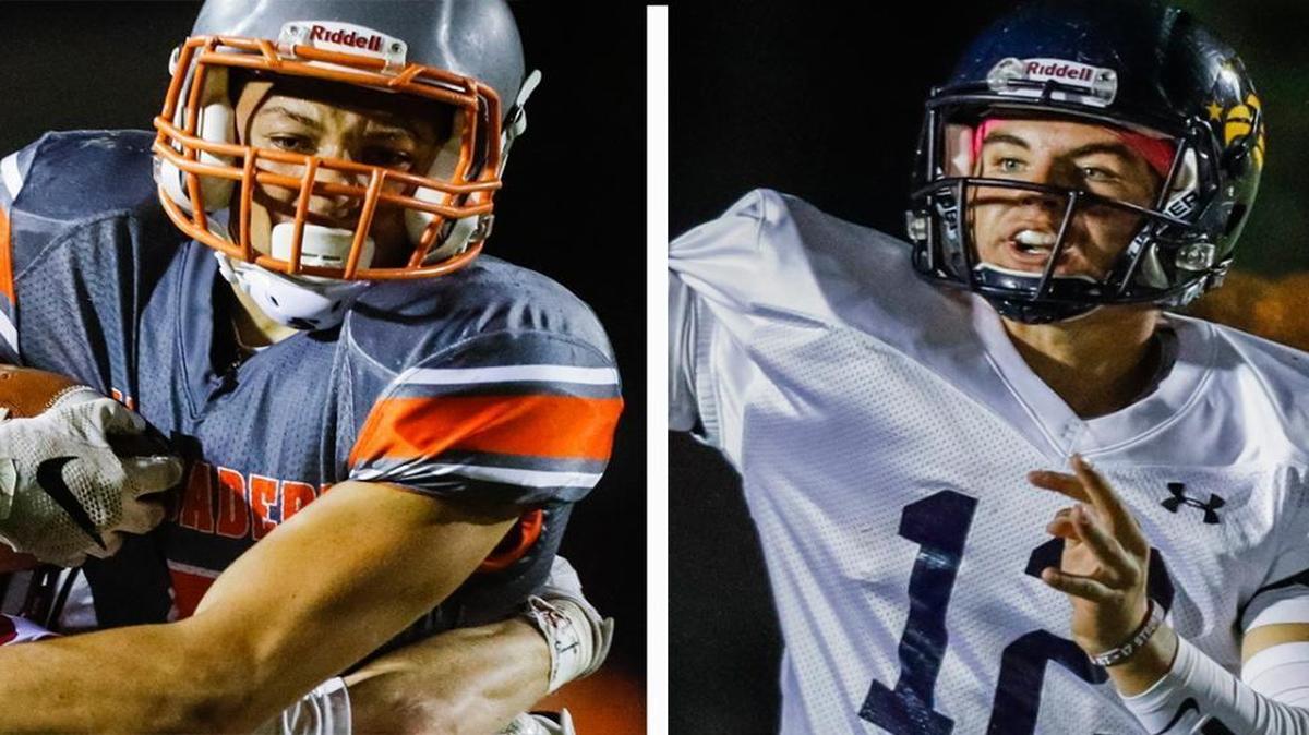 Atascadero senior wide receiver Elijah Cooks (left) verbally committed to Nevada, while Arroyo Grande senior quarterback Sawyer May was offered by the University of New Hampshire.