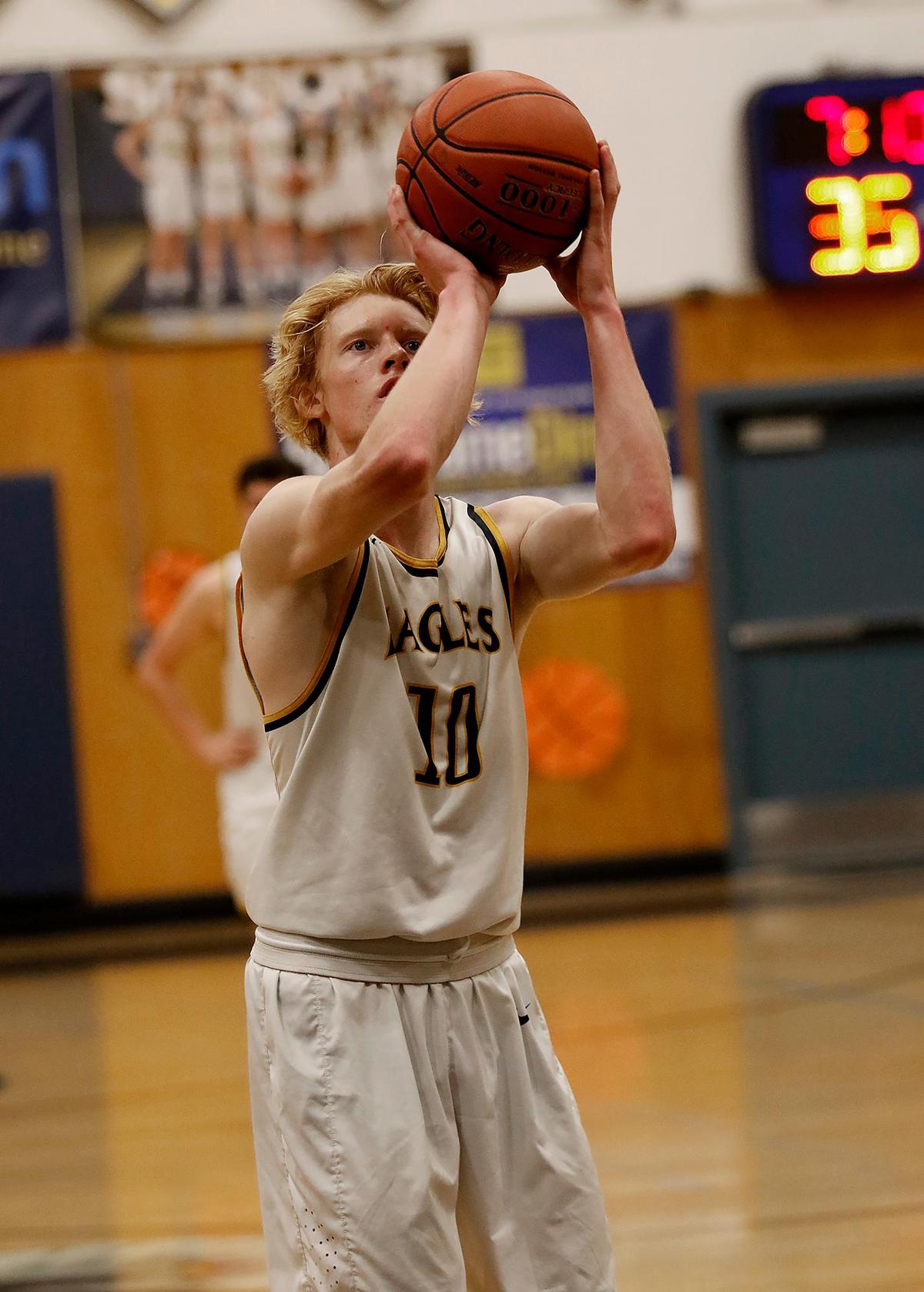 Arroyo Grande’s boys basketball team lost to Hoover of Fresno 68-63 in a first round CIF-Central playoff game. Josh McCune shoots a free throw.
