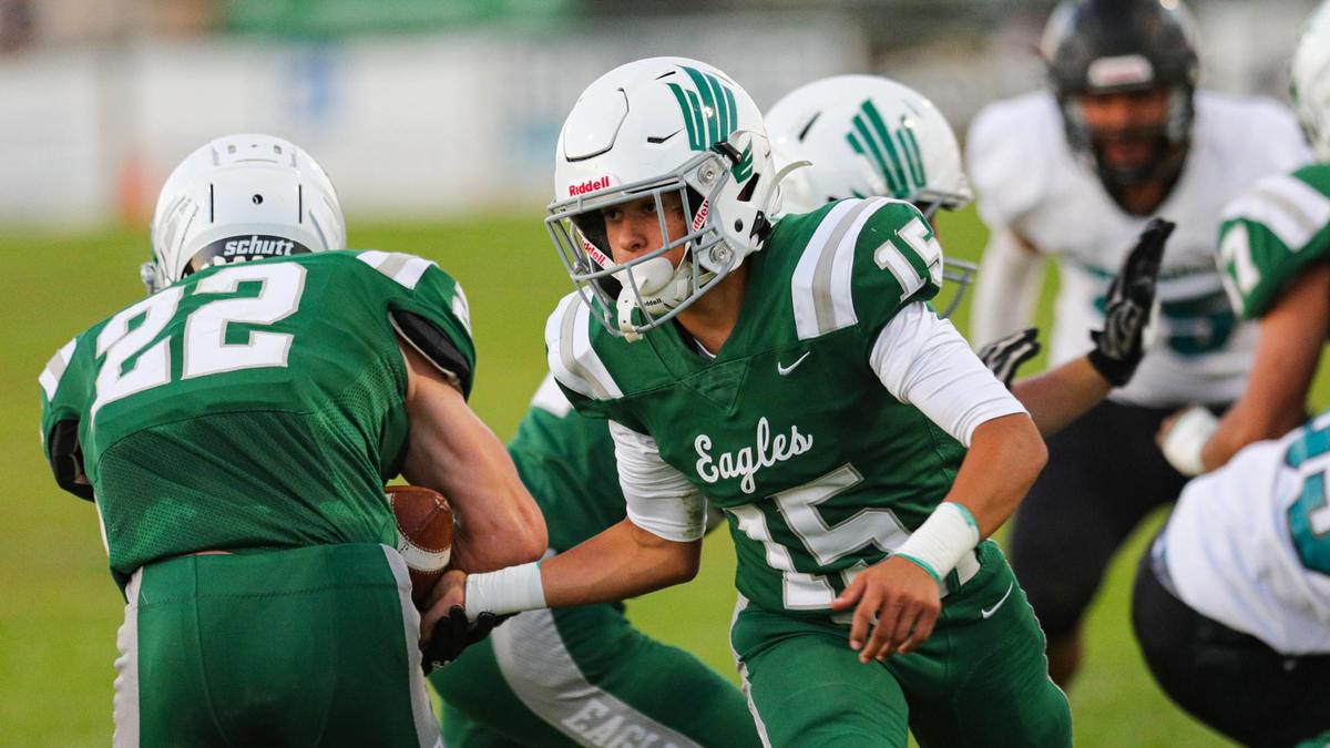Austin Marquart takes the ball from Anthony Chavez in Templeton’s 7-0 win over Pioneer Valley on Sept. 10, 2021.