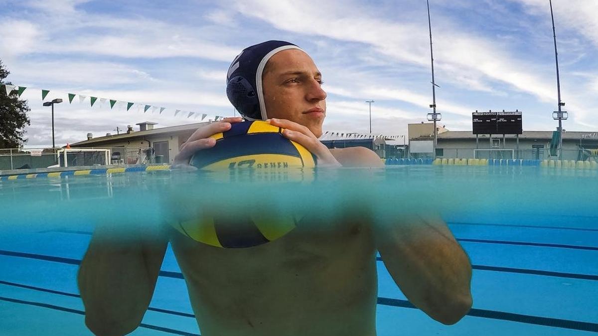 Arroyo Grande High School senior Chase Taylor is The Tribune’s 2016 County Boys Water Polo Player of the Year. Photo by Joe Johnston 12-09-16.