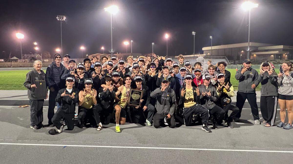 The San Luis Obispo High School boys teams celebrates its Division 2 CIF Central Section title, one of five SLO High teams to win CIF titles this spring.