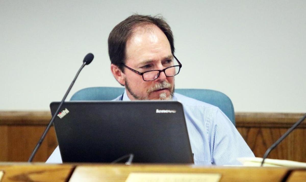Paso Robles Joint Unified School District President Field Gibson during a board meeting Tuesday night.