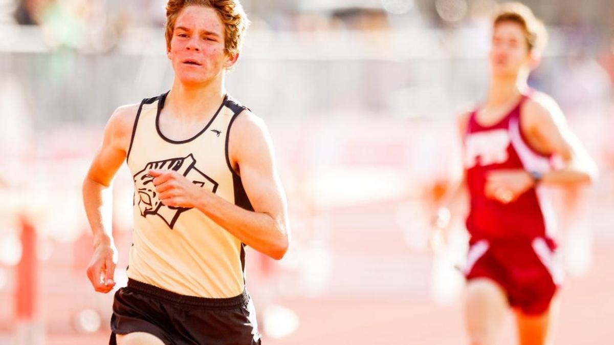 Callum Bolger wins the 1,600-meter race at the PAC 8 Track and Field Finals at Atascadero earlier in May.