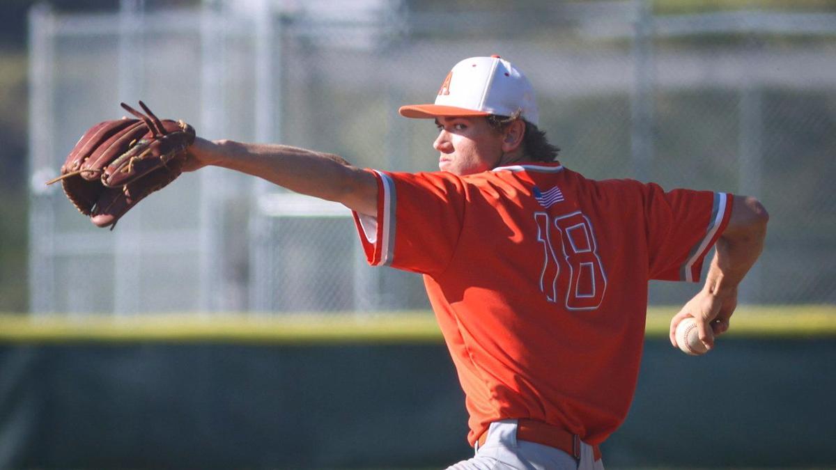 Drew Cappel pitches for the Greyhounds. Atascadero won 8-3 over San Luis Obispo in a baseball game May 3, 2024.