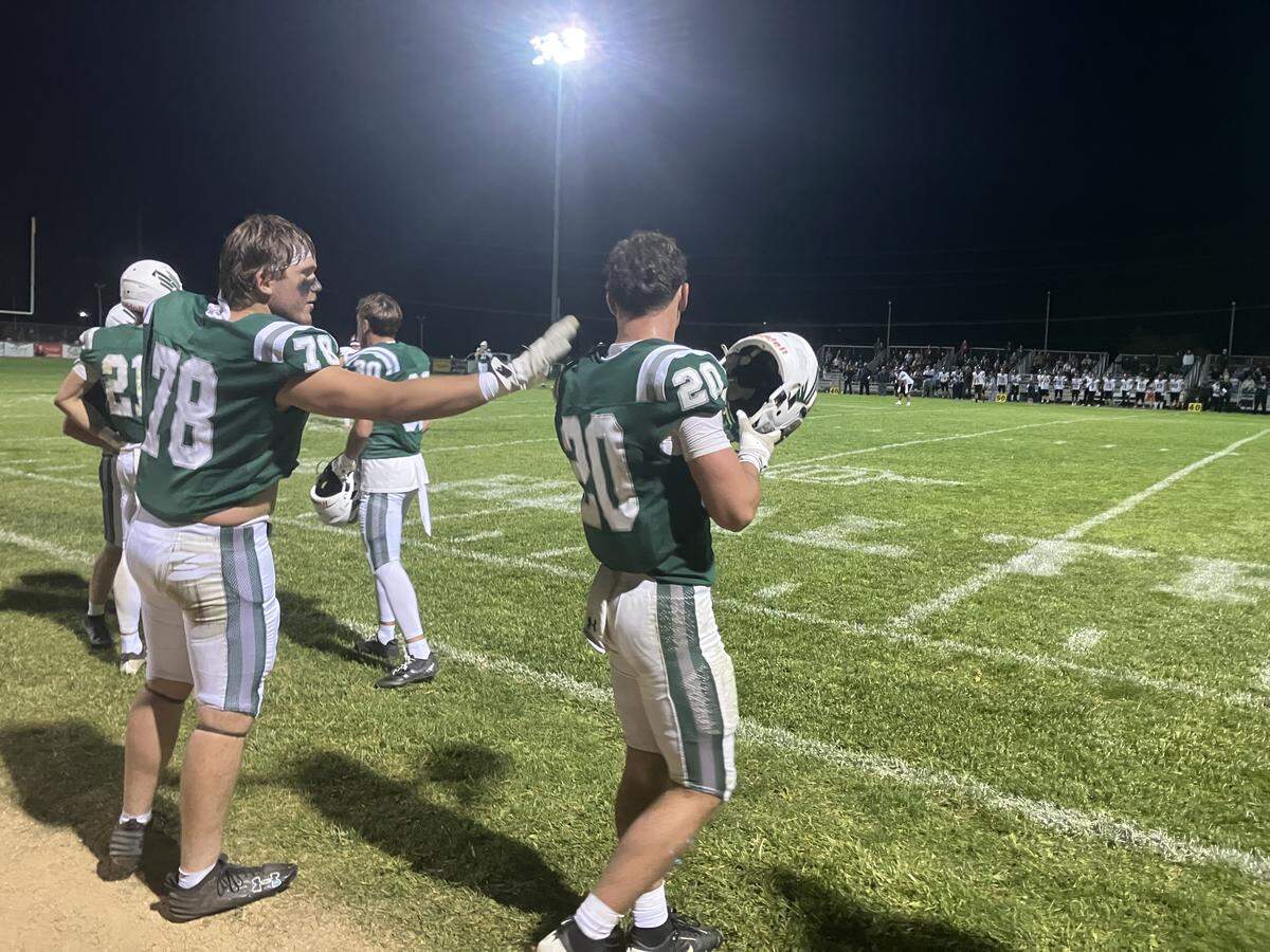 Tyler Cunningham gets a shoulder pat from a teammate during Templeton’s 56-31 win over Nipomo