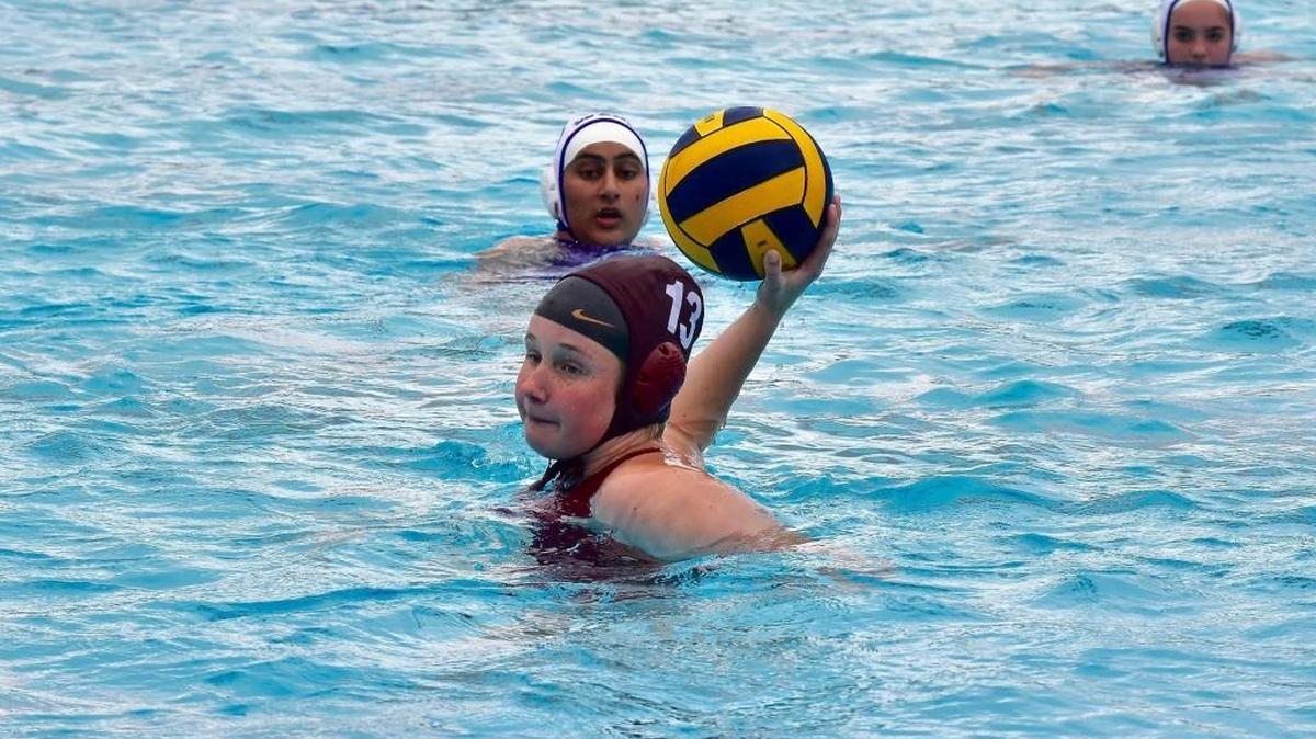 Paso Robles girls water polo’s Halle Nash takes a shot Saturday in the Bearcats’ CIF-Southern Section Division 6 playoff game against The Webb Schools of Claremont.