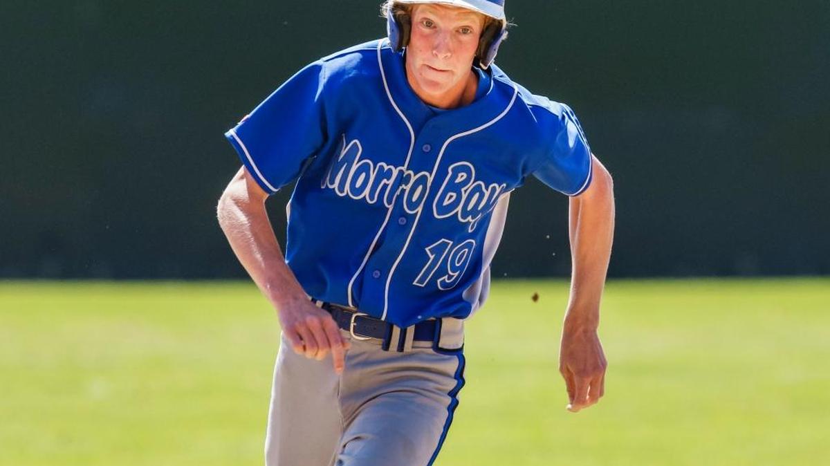 Morro Bay’s Tyler Chivens rounds second base in a game against Golden Valley at the 41st Annual San Luis Obispo Spring Baseball Tournament. Photo by Joe Johnston 03-31-16