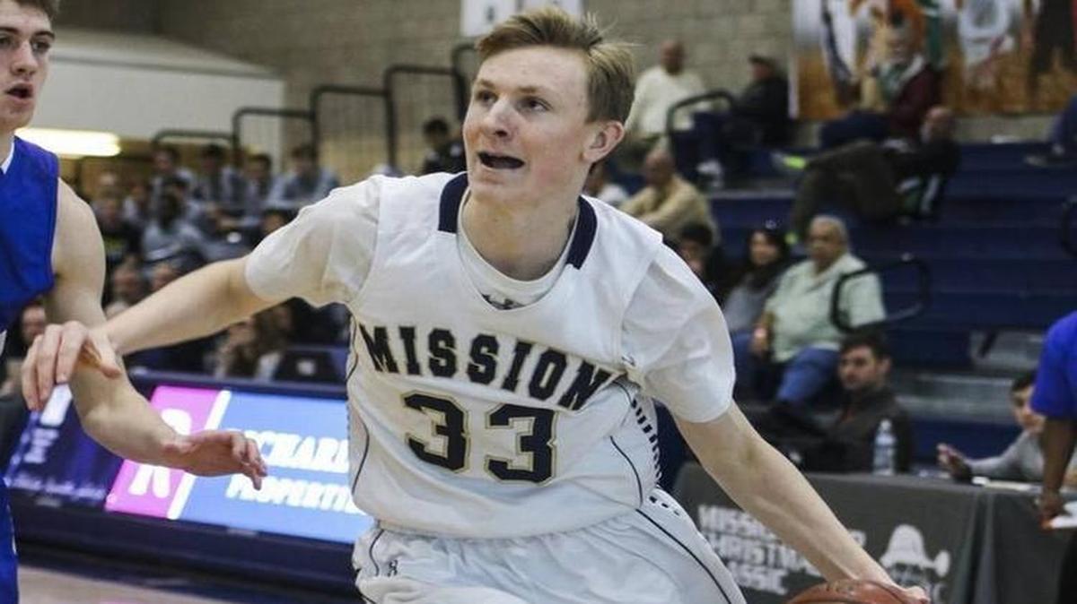 Mission Prep junior Kyle Colvin drives to the hoop at the Mission Prep Christmas Classic.