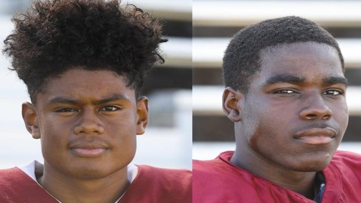 Paso Robles senior Sincere Jackson, left, will be able to join the varsity football team on Oct. 2 while Frederick Thompkins, right, is only eligible to play on the junior varsity team.