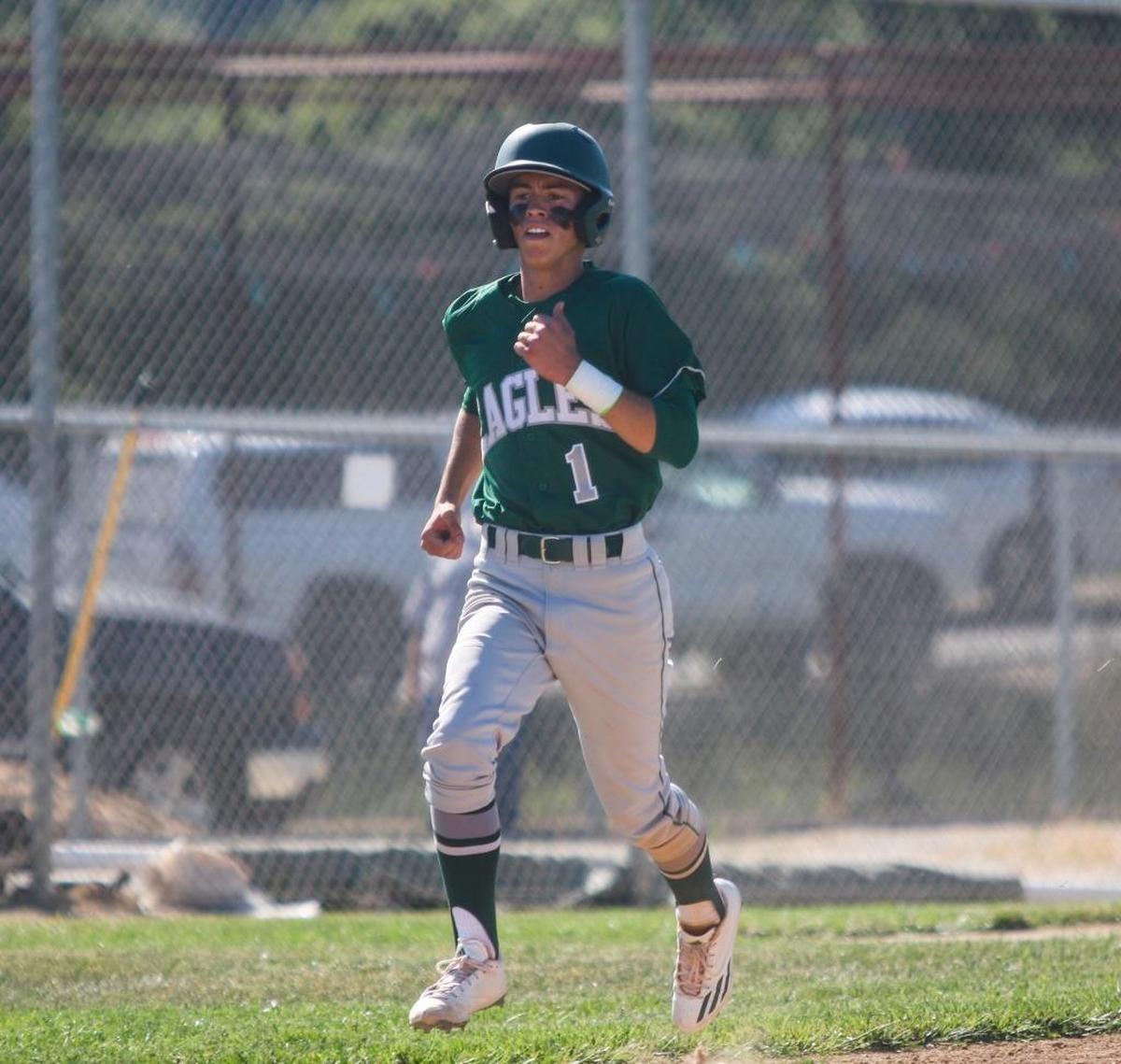 Templeton High sophomore Justice Gibbons rounds the bases as the Eagles hosts Loara in the first round of the CIF-Southern Section Division 5 playoffs.