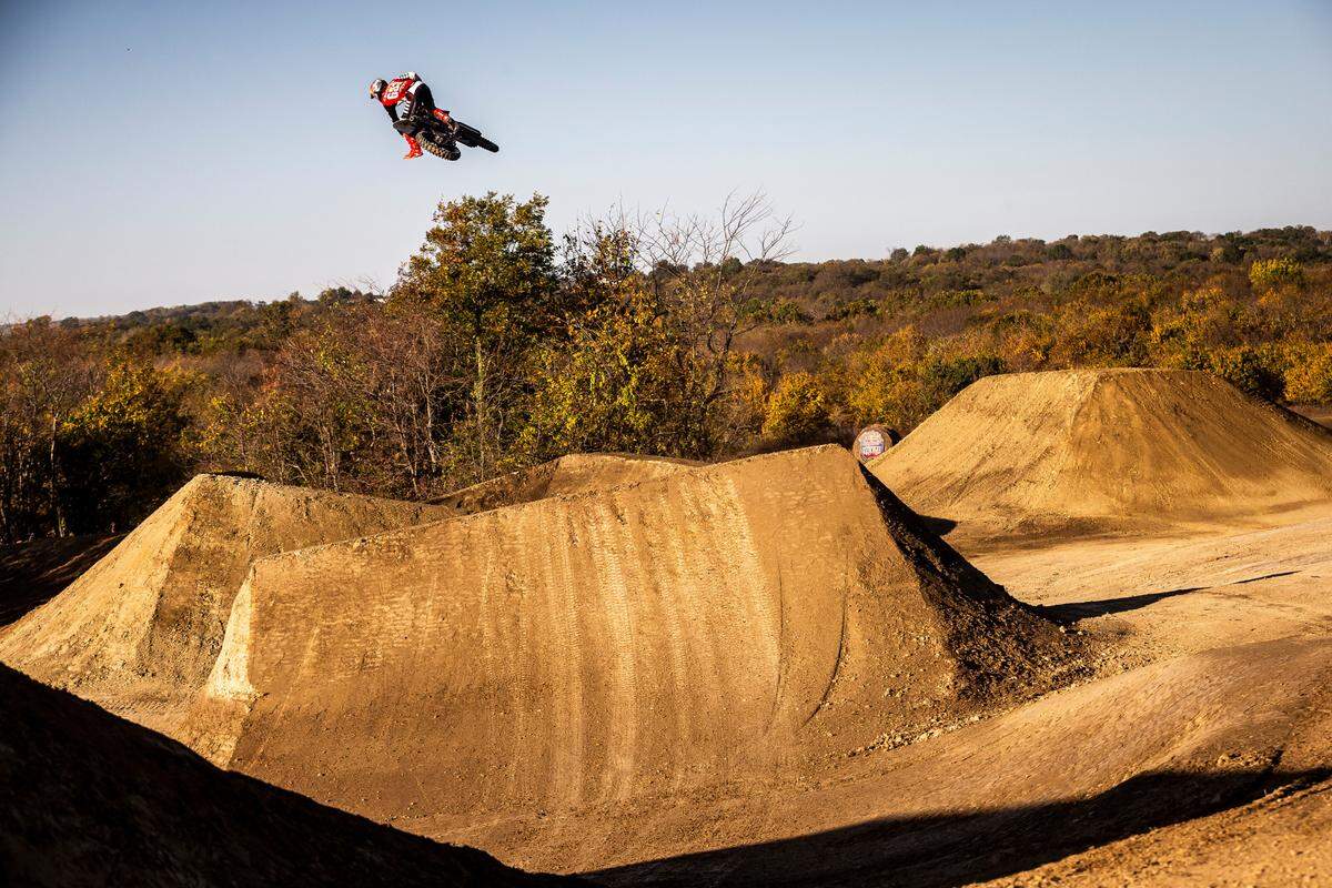 Tyler Bereman competes in Red Bull Imagination in Fort Scott, Kansas, on Oct. 13, 2020. 