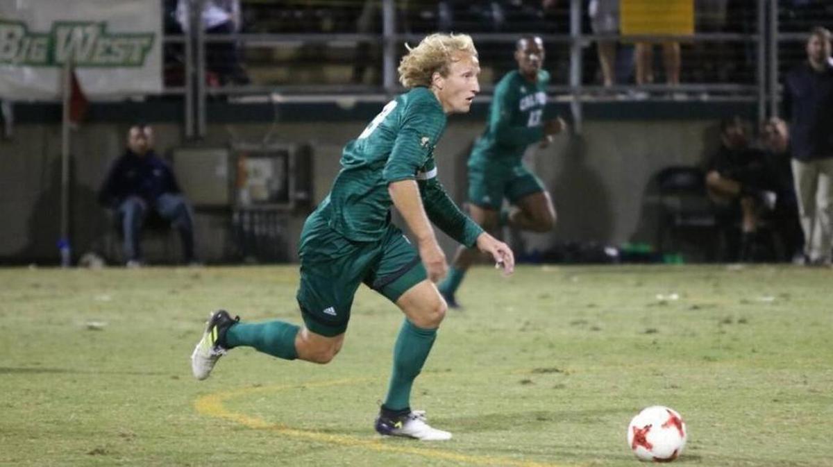 Cal Poly senior Adam Olsen scored a goal in his final game with the Mustangs, a 4-1 win over rivals UCSB.