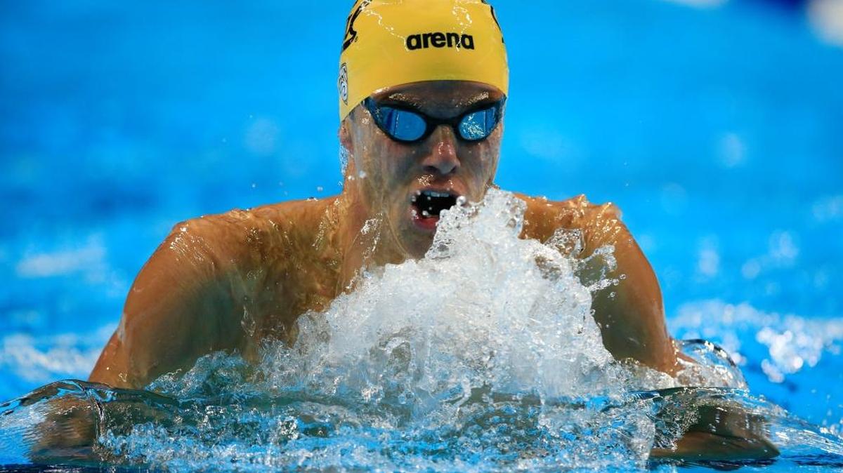 Central Coast native Josh Prenot swims in the men’s 200-meter breaststroke final at the U.S. Olympic swimming trials Thursday night in Omaha, Nebraska.