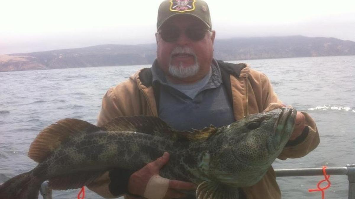 Sal Perales shows off his catch of a 25.3-pound lingcod caught aboard the Avenger in August, the winning entry in Patriot Sportfishing’s 12th-Annual Lingcod Contest.