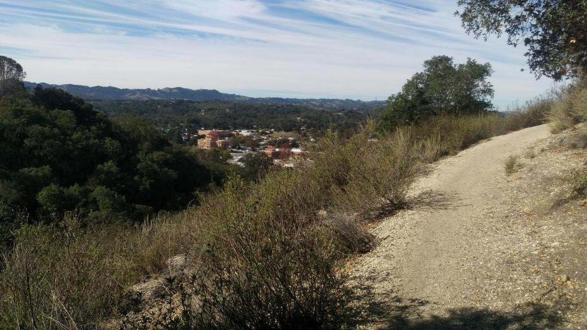 Looking north to the Atascadero City Hall on the Stadium Park hike.
