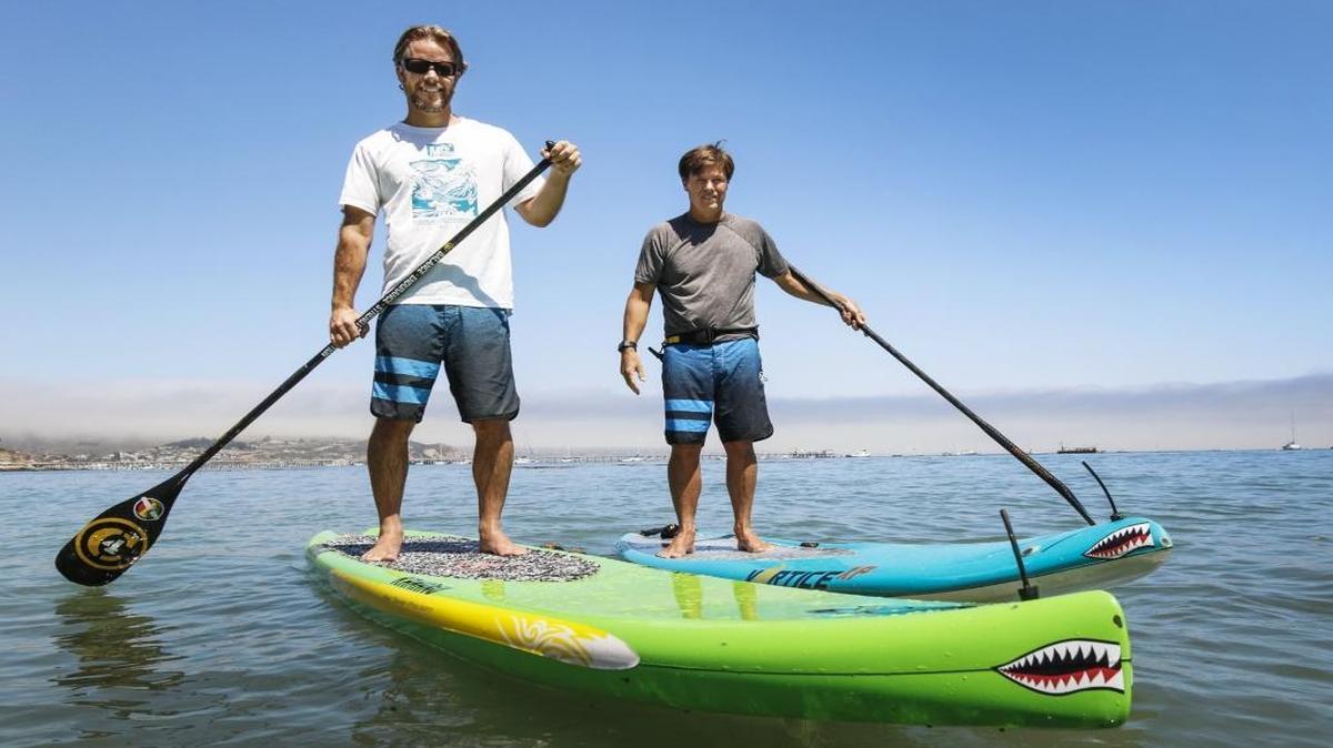 San Luis Obispo County residents Matt Mohle, left, and Dave Parmenter are preparing to compete in the upcoming Molokai-2-Oahu Paddleboard World Championships.