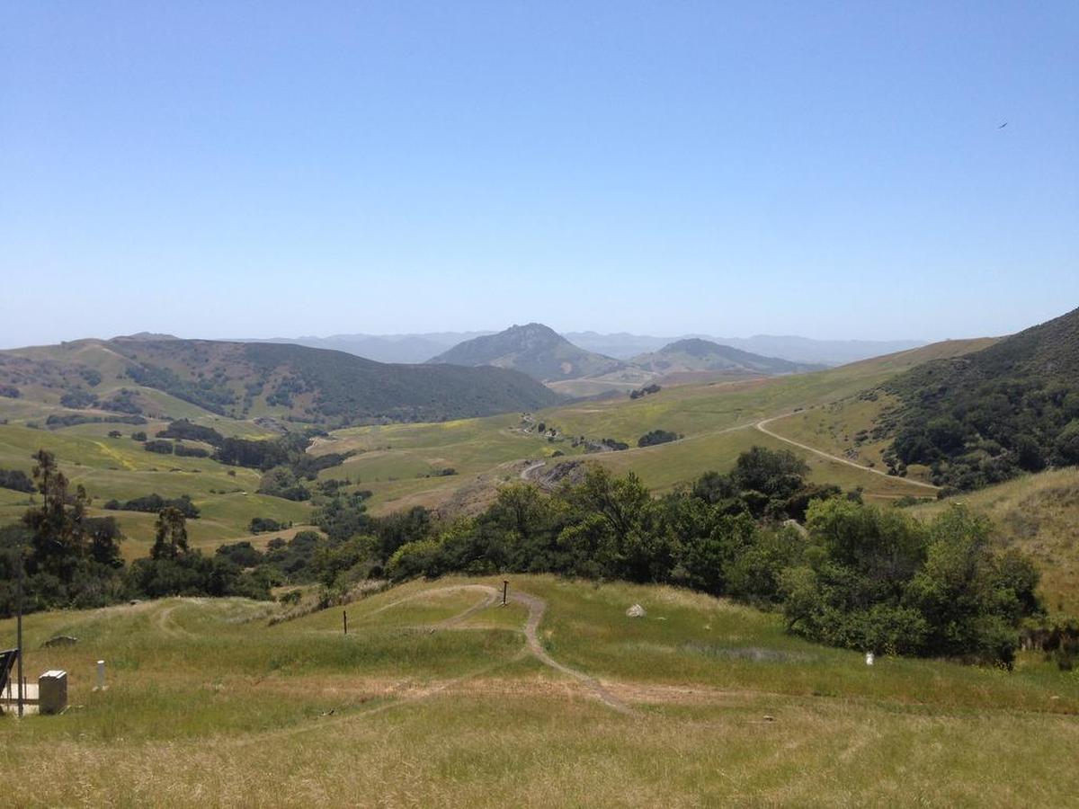 A view from the Stenner Creek trail. Cerro Romauldo, one of the Seven Sisters, can be seen in the distance.